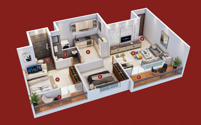 2 BHK Cut Section